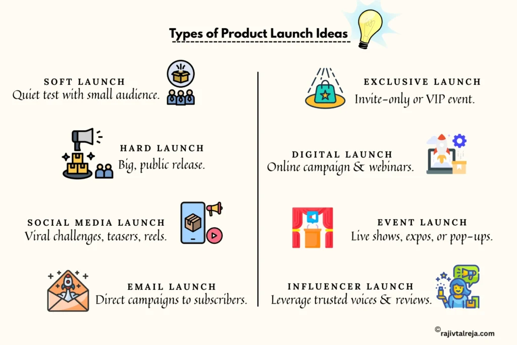 Types of Product Launch Ideas 