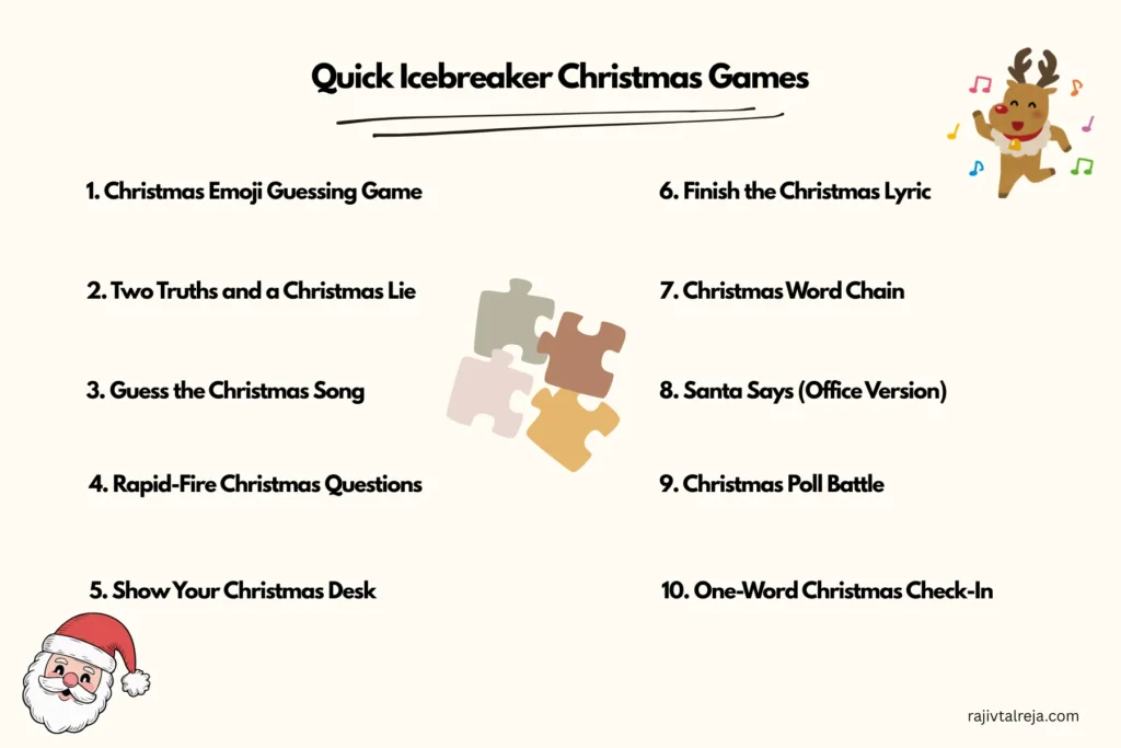 Quick Ice Breaker Christmas Games for the Office 