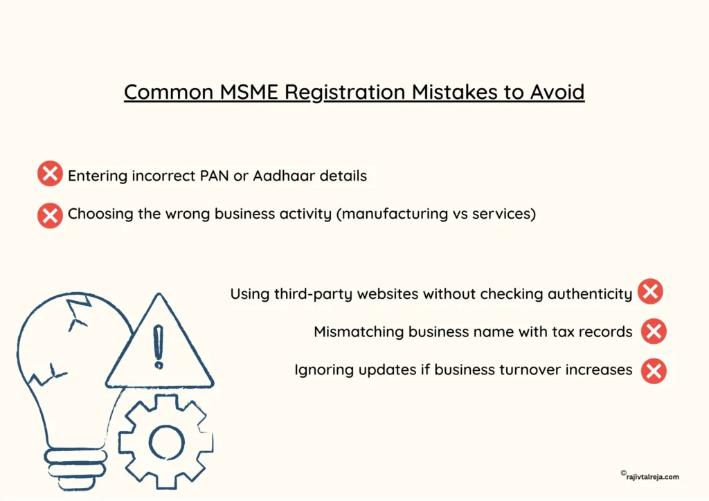 common msme registration mistakes to avoid
