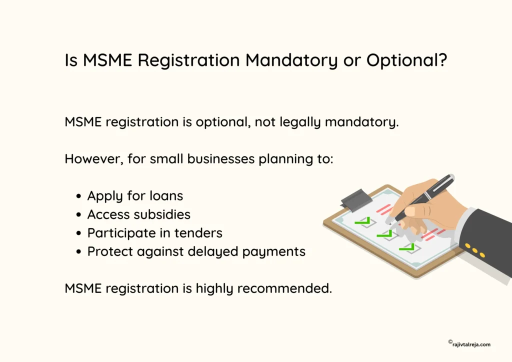 is msme registration mandatory or optional?