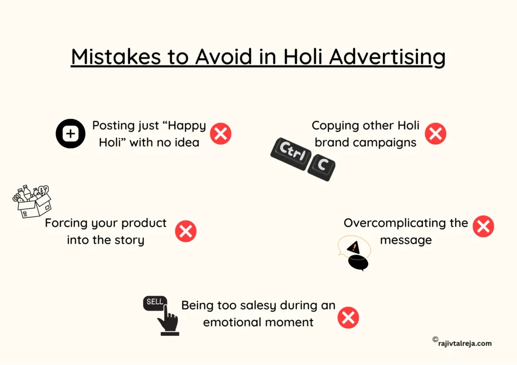 mistakes to avoid in holi advertising